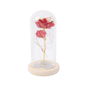 Romantico LED Flower Night Light Eternal Rose Glass paralume Christmas Valentine Holiday Gift Table Night Lamp - Product Image 5