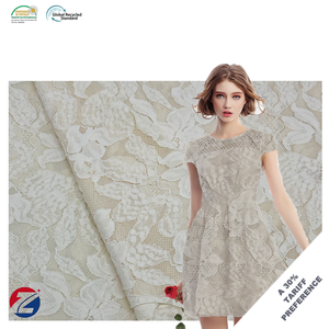 उच्च अंत डिजाइन के लिए जटिल पुष्प-पैटर्न नायलॉन फीता कपड़े, 92% नायलॉन 8% स्पैन्डेक्स - Product Image 1