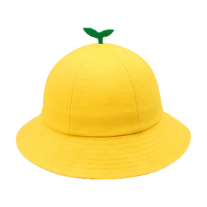 Yellow Apple-Shaped Fisherman Hat For Kids 2-10 Years Outdoor Sun Protection Unisex Zibo Made - Product Image 1