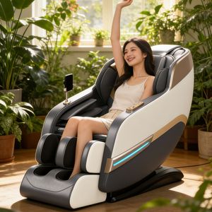 Full Body Massage Chair SL Dual-<b>Track</b> 4D Robotic Hand Home Use White Gray - Product Image 1