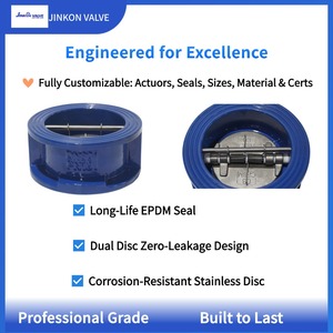 Vanne de retenue à double <span class=keywords><strong>disque</strong></span> personnalisable DN50-DN600 en fonte ductile haute résistance à l'eau/CF8M/EPDM, prend en charge la taille <span class=keywords><strong>et</strong></span> la pression personnalisées - Product Image 3