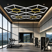 Panneau lumineux LED hexagonal, panneau lumineux de plafond pour bureau, salle de conférence, salle de réunion, salle de conseil, salle d'exposition, studio, atelier