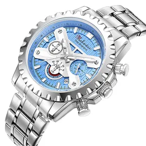 MAKAWERMK1901メンズウォッチ2022ラグジュアリーゴールドビジネスクラシッククォーツ時計アナログスポーツ防水スチールバンド腕時計