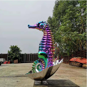 Escultura de Fuente de Caballito de Mar de Fibra de Vidrio para Exteriores - Product Image 4