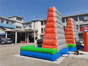 Açık karnaval oyunu 2024 şişme su kaydırağı parkı ticari kabarık şişme kaya tırmanma duvarı - Product Image 4