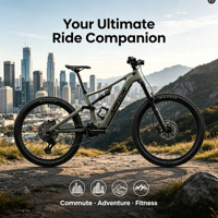 Sepeda Gunung Listrik 26 Inci 48V 20Ah Ban Lebar E-Bike Brushless 21 Speed 250W Motor Hub Belakang Suspensi Penuh Rem Cakram Hidrolik