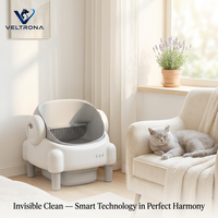 Caja de arena inteligente para gatos, totalmente cerrada, autolimpiable, con rotación de globo, control por aplicación WiFi, sellado de olores, antipistas y control remoto.