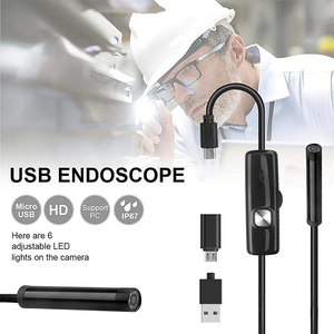 Endoscope industriel 7 mm, caméra flexible de type C <span class=keywords><strong>pour</strong></span> inspection de tuyauterie, <span class=keywords><strong>mini</strong></span>-caméra serpent 3 en 1, boroscope automobile <span class=keywords><strong>pour</strong></span> Android - Product Image 2