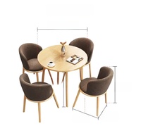 Ensemble table basse moderne et 4 chaises, base métallique, pour cafétéria, restaurant, salle à manger, mobilier commercial en gros