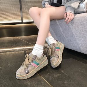 2026 Autumn New Full Star Rhinestone Women Sneakers Luxury Heavy Craft <b>Rainbow</b> Splicing Designer Casual Sport Shoes - Product Image 2