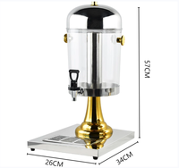 Distributeur de boissons en acier inoxydable de vente chaude équipement de restauration en plastique doré pour buffet servant des boissons jus à boire froid