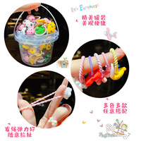 20pcs/set Jepit Rambut Bayi Perempuan Motif Bunga Kartun Lucu, Karet Gelang Rambut Anak, Aksesoris Rambut Manis