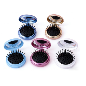 Escova de Cabelo Mini Dobrável Personalizada com Logo e Espelho, Portátil para Viagem, Desembaraçadora e Massageadora para Bolsa - Product Image 3