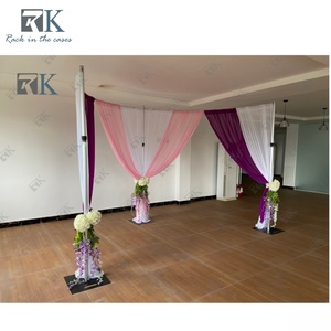 Wedding Pipe and Drape <b>Kit</b> Aluminum Pipe and Drape Frame with White Drapery Telescopic Backdrop Stand <b>Kit</b> for Sale - Product Image 3