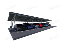 HBGenix N-01 Abri de voiture photovoltaïque pré-assemblé en acier au carbone à poteau unique, finition anodisée, durée de vie de 20 à 25 ans pour usage domestique et commercial