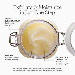 Scrub Corpo Esfoliante al Sale Marino Levigante e Illuminante OEM ODM alla Fragranza di Zucchero e Noce del Marocco Cruelty-Free - Product Image 3