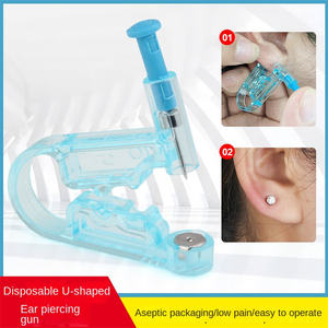 Pistola de piercing auricular, atacado, novo, azul, sem dor, sem sangramentos, higiênico, de segurança em u, descartável - Product Image 6