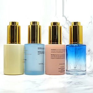 ขวดแก้วหยดขนาด 30 มล. สำหรับบรรจุภัณฑ์เครื่องสำอาง ขวดหยดน้ำมันเซรั่มบำรุงผิวหน้าสุดหรู ขวดทรงแบนแบบมาการอง - Product Image 1