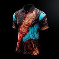 Aibort Vêtements aborigènes Chemises polo homme Australie UPF 50 + Unité communautaire T-shirt polo unisexe