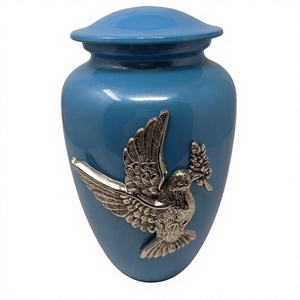Urnas de cremación con imagen de colibrí para cenizas humanas, apliques, urna de cremación azul para adultos para cenizas - Product Image 1
