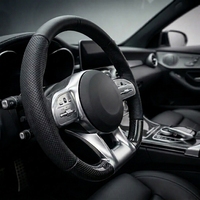 Accessoires de revêtement de volant de voiture en cuir synthétique PU fini en microfibre Nappa, élastiques, imperméables et extensibles