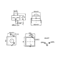 Lampe de poche bouton interrupteur 8008-112A 8x8mm DIP 2 broches interrupteur poussoir marche-arrêt hauteur 10mm