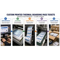 Cartes d'embarquement aériennes personnalisées en carton thermique couleur, de haute qualité, pour aéroports et compagnies aériennes, vente en gros