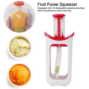 PureeSqueezer Kitchen Food Processor Juice Dispenser Red And Blue For Children <b>Fruit</b> <b>Vegetable</b> <b>Tools</b> - Product Image 4