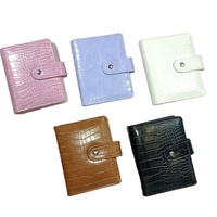 Carnet de budget A7 personnalisé en cuir PU motif crocodile, avec 6 anneaux, organiseur de monnaie et couverture pour classeur à feuilles mobiles – Vente en gros