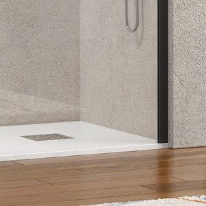 Pannello doccia KW-100B 100cm Kamalu con profilo nero opaco per docce moderne - Product Image 4