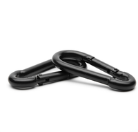 Mousqueton à ressort noir de 4 cm pour porte-clés, crochet de connexion pour l'escalade