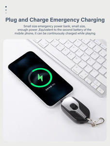 Mini Emergency 1500mAh Capacity Type-C Power Bank Keychain Super Small 15W Output Power LI-Polymer Battery Great Gift Gift Shop - Product Image 3