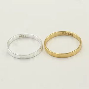 Feine 14K Goldfilled 2,25mm Einzigartige Flache Fingerringe für Damen Geschenk Party Schmuck Accessoires - Product Image 2