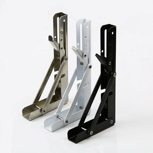 Support de fixation triangulaire supérieur en acier inoxydable moderne, pliable, à fermeture douce, pour étagère, quincaillerie de meuble - Product Image 1
