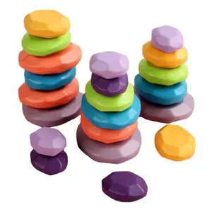 2024 new product colorful stone stack high puzzle 2023 hot sale manufacturer direct sale building blocks for kids toys.