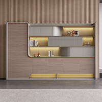 Nouvelles chaises et tables de bureau de direction de luxe modernes, personnalisables, en bois, modulaires, avec deux armoires, forme sur mesure, table de bureau de PDG