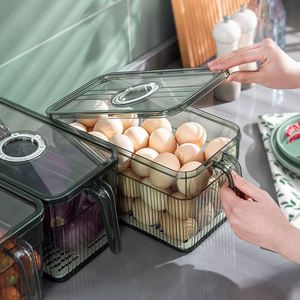 Household Plastic Freezer Drawer Box Transparent Fruit Vegetable Container <b>Storage</b> <b>Kitchen</b> Organization Food - Product Image 3