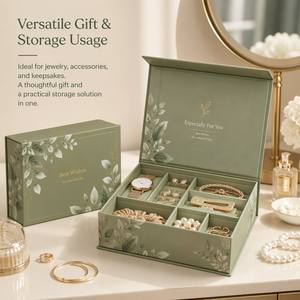 Boîte <span class=keywords><strong>cadeau</strong></span> écologique <span class=keywords><strong>en</strong></span> gros, personnalisable avec logo, imprimé botanique, boîte d'emballage à charnière <span class=keywords><strong>pour</strong></span> bijoux et accessoires - Product Image 5