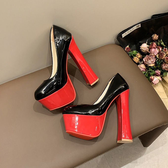 New Fashion Wholesale Big Size Block Heel Women's Thick Soled