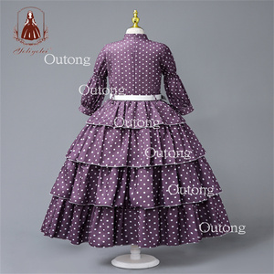 Yoliyolei abiti estivi per ragazze, gonna lunga da damigella d'onore vestito da principessa per bambini vestito da torta a strati a pois/ - Product Image 4
