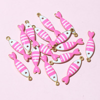 Acier inoxydable PVD sans ternissement plaqué or 18 carats émail animal couleur poisson breloques pendentifs bijoux pendentifs