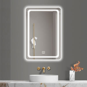 Miroir de salle de bain rectangulaire à LED rétroéclairé en gros, miroir de maquillage mural à commande tactile pour hôtel et maison - Product Image 1