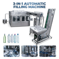 Machine industrielle monobloc entièrement automatique à grande vitesse pour le rinçage, le remplissage et le bouchage 3-en-1 d'eau potable pure et minérale