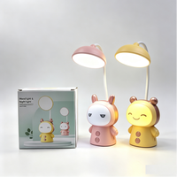 Lampe de bureau LED rechargeable mignonne avec col de cygne flexible, protection oculaire, veilleuse pour chambre d'enfant, étude et photographie
