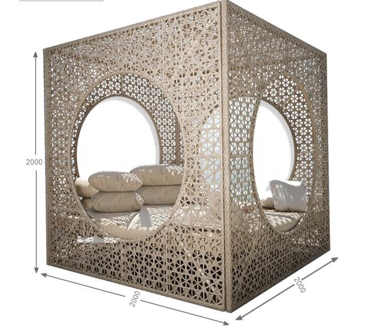 Handmade patio outdoor garden sets wicker chaise lounge sunbed furniture daybed