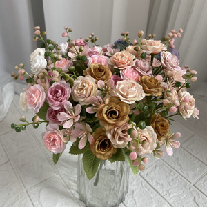 Bouquet de roses artificielles Suzume Ii 30cm-100cm, fleurs en soie, décoration de mariage et de maison - Product Image 1