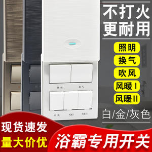 Model 86 Five-In-One Universal Bathroom Waterproof Wall Switches Five-Way Fan Heating Four-Way Light Heating Five-in-One Panel - Product Image 6