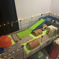 Clôture de rangement en fil métallique robuste à 16 panneaux, bricolage pour petit animal de compagnie, portable, lapin, cochon d'inde, chiot, jeu de cour, vente en gros