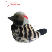 Poupée d'émulation d'oiseau en peluche OEM poupée personnalisée oiseau gris-brun enfant accompagné jouets d'animaux de la forêt en peluche de haute qualité