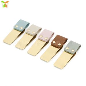 2 Days Ship Brass PU Leather Pencil Holder Pen Clip <b>Bookmark</b> for Traveler Journals Planner - Product Image 4